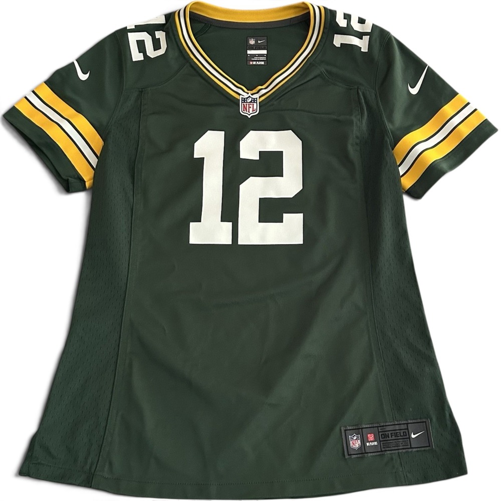 Nike Green Bay Packers Jersey Womens M Aaron Rodgers 12 NFL Football Gameday